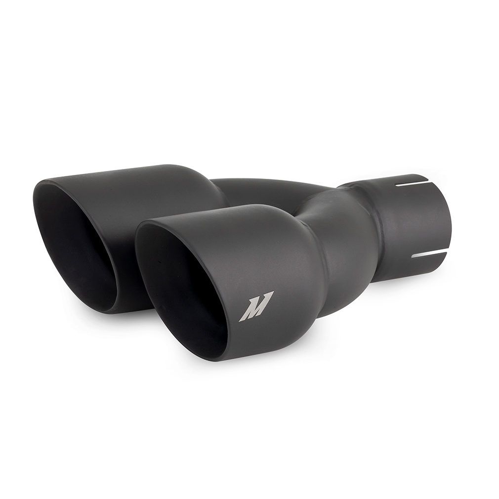 Mishimoto — Mishimoto Dual Offset Tips 2.5in Inlet 3in Outlet Slash Cut - Black - view 8